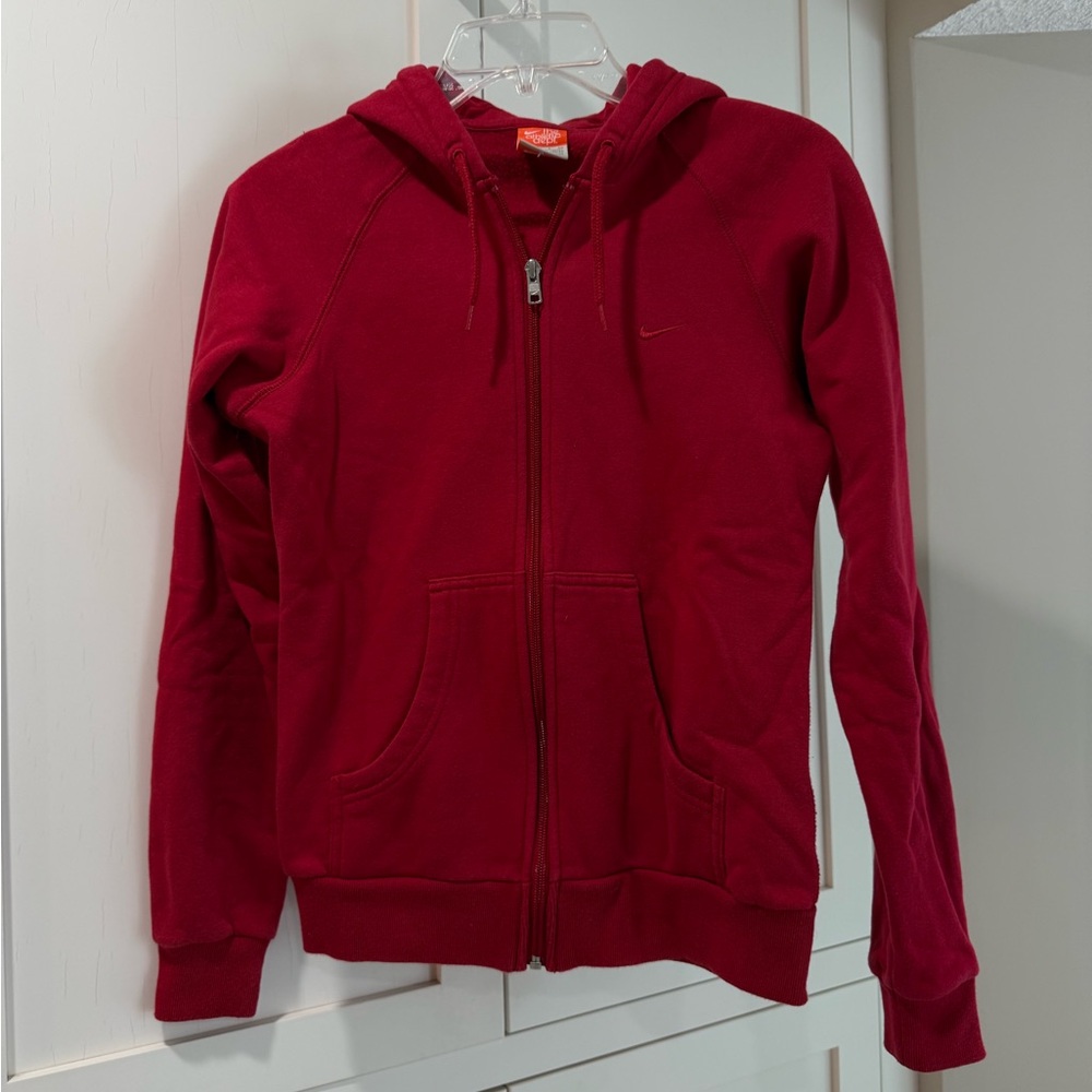 Nike Red Zip-Up Hoodie Small